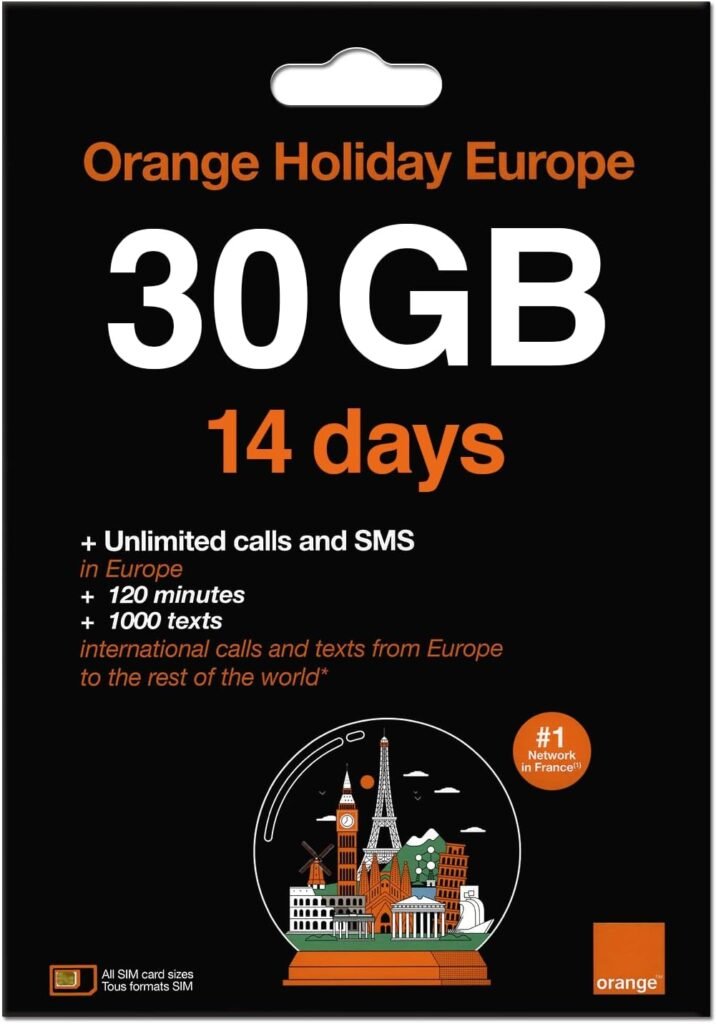 12GB 14 Day Orange Europe SIM Card, 30 Minutes Calls+200 Texts to Worldwide. Fresh Stock, Upgraded Offer!