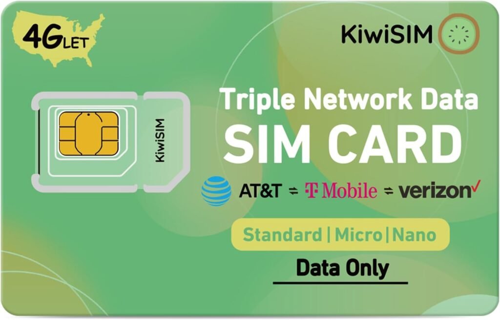 Prepaid SIM Card Support for ATT, T-Mobile and Verizon Network, Data SIM Card 4G LET for Unlocked Cellular Security Camera/Router/Mobile WiFi Hotspot, No Contract (3 in 1 SIM Kit)